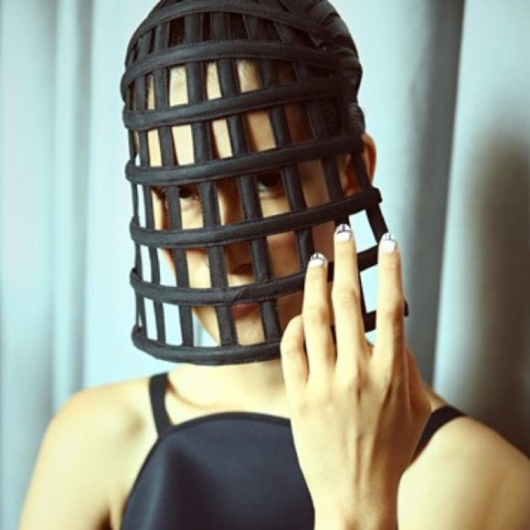 CHROMAT Extended Grid Cage Visor Face mask Tech-Royal SS15 Collection main image 5